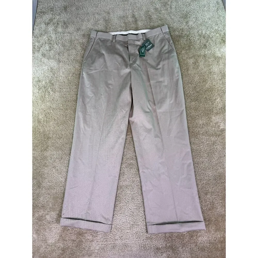 LL Bean Pants 38x31 Men's Comfort Fit Chino Khaki Wrinkle Free NWT D832